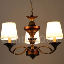 Lámpara de araña rústica de 3 luces estilo mediterráneo retro