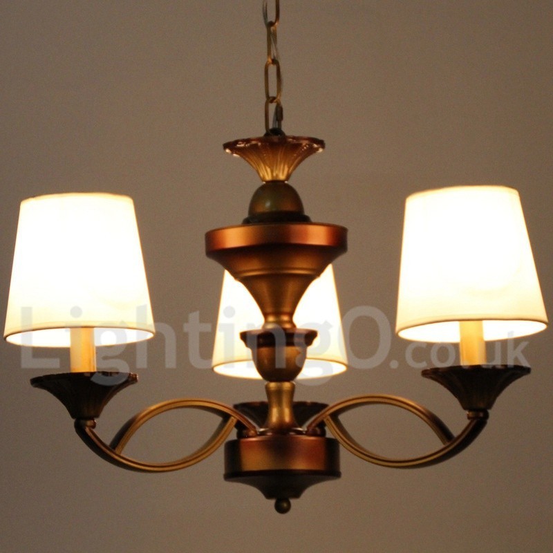 Lámpara de araña rústica de 3 luces estilo mediterráneo retro