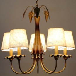 Lámpara de araña rústica contemporánea moderna de 5 luces