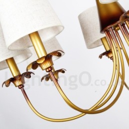 Lámpara de araña rústica contemporánea moderna de 5 luces
