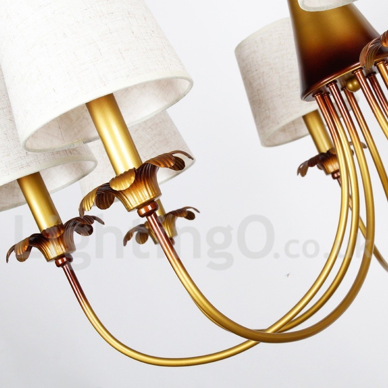 Lámpara de araña rústica contemporánea moderna de 5 luces
