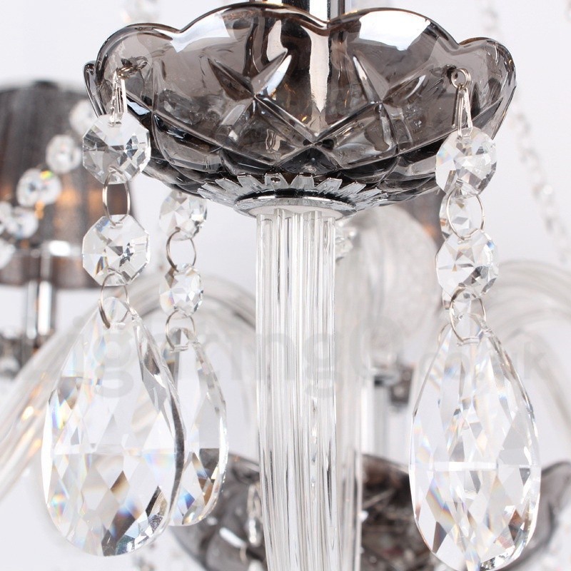 Lámpara de araña estilo vela de cristal K9 de 6 luces