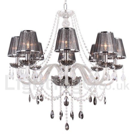 Lámpara de araña estilo vela de cristal K9 de 8 luces Lámpara de araña estilo vela de cristal K9 de 8 luces