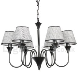 Lámpara de araña de 6 luces, estilo rústico, moderno, contemporáneo, retro, color negro