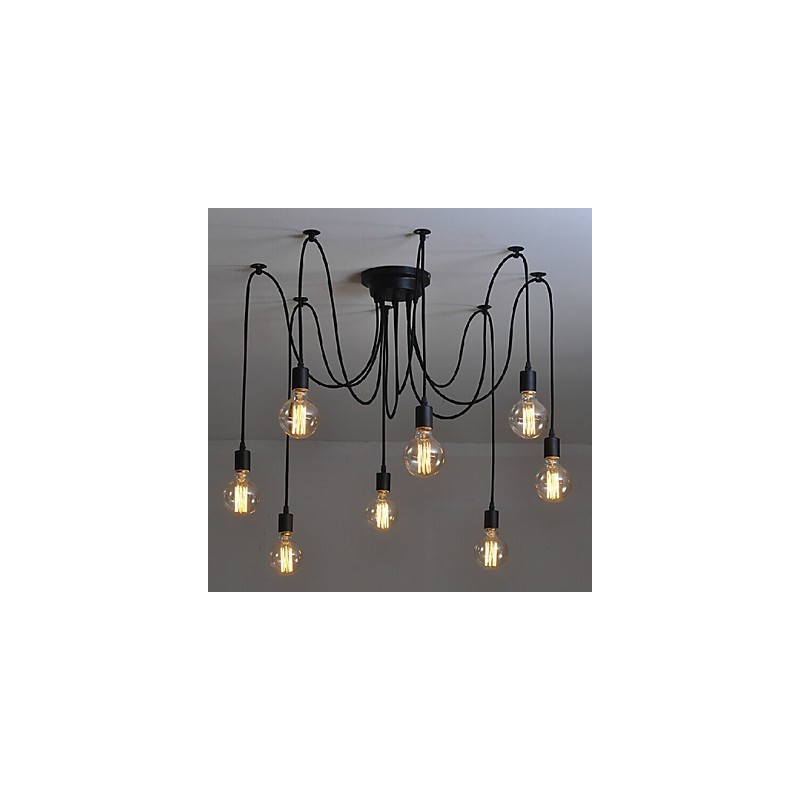 Lámpara colgante de 8 luces, estilo tradicional, clásico, retro, de metal.