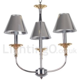 Lámpara de araña moderna contemporánea de 3 luces estilo vela cromada