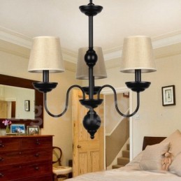 Lámpara de araña de 3 luces estilo rústico retro contemporáneo con forma de vela