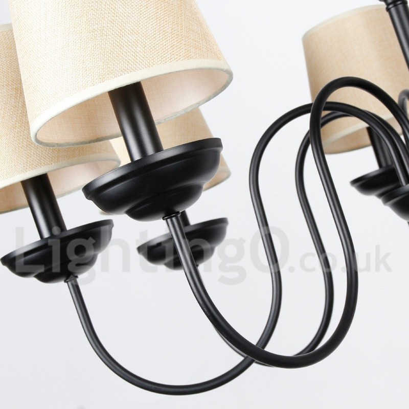 Lámpara de araña de 3 luces estilo rústico retro contemporáneo con forma de vela