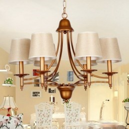 Lámpara de araña rústica estilo mediterráneo retro de 6 luces