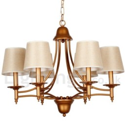 Lámpara de araña rústica estilo mediterráneo retro de 6 luces
