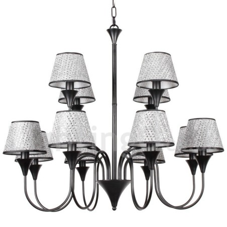 Lámpara de araña de 12 luces, estilo rústico, moderno, contemporáneo, retro, color negro Lámpara de araña de 12 luces, estilo rústico, moderno, contemporáneo, retro, color negro