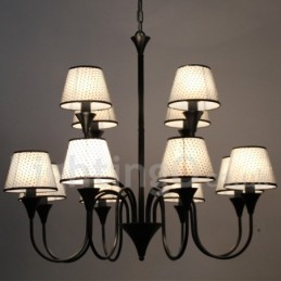 Lámpara de araña de 12 luces, estilo rústico, moderno, contemporáneo, retro, color negro