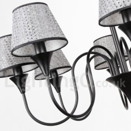 Lámpara de araña de 12 luces, estilo rústico, moderno, contemporáneo, retro, color negro