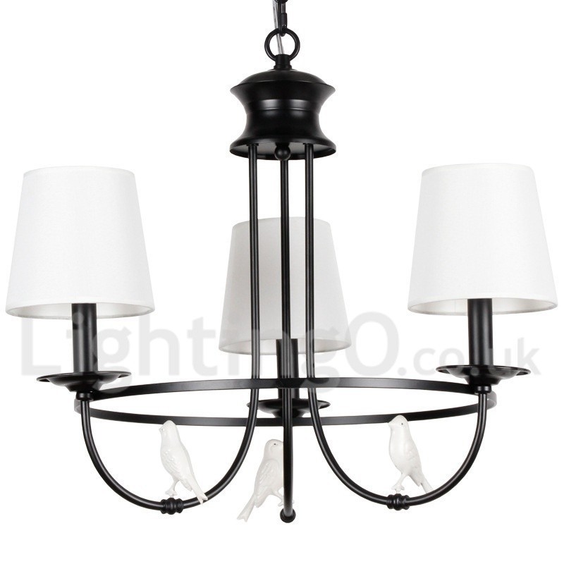 Lámpara de araña de 3 luces estilo mediterráneo, estilo rústico contemporáneo, estilo vela, color negro retro