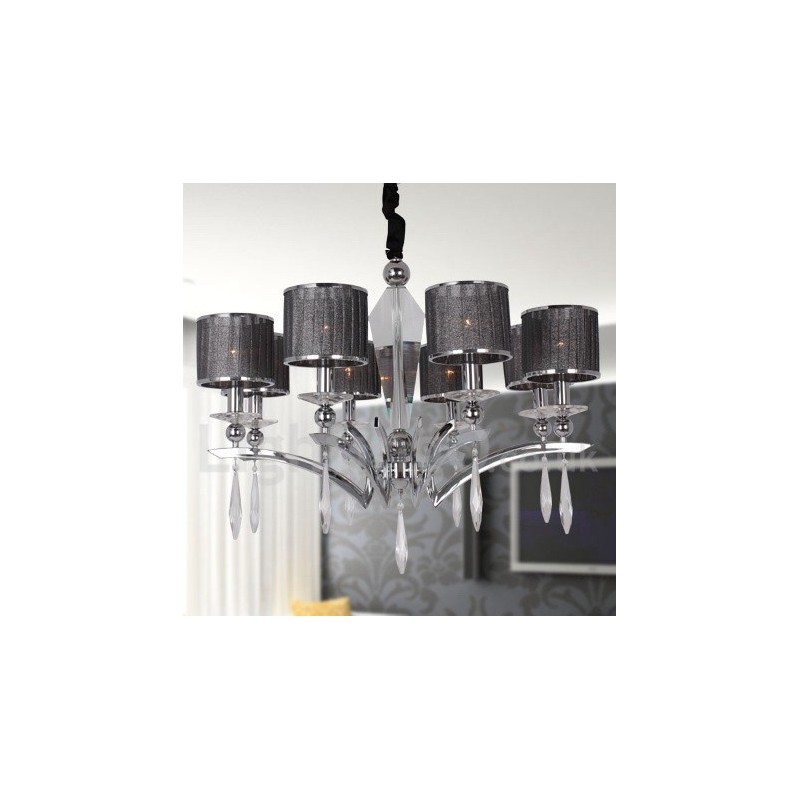 Lámpara de araña moderna contemporánea de 8 luces estilo vela