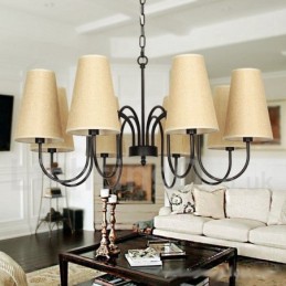 Lámpara de araña estilo vela contemporáneo retro de 8 luces