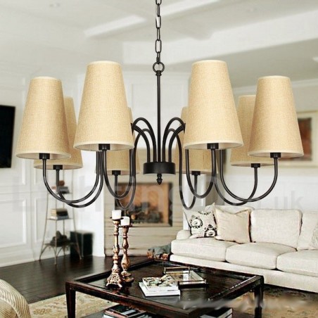 Lámpara de araña estilo vela contemporáneo retro de 8 luces Lámpara de araña estilo vela contemporáneo retro de 8 luces