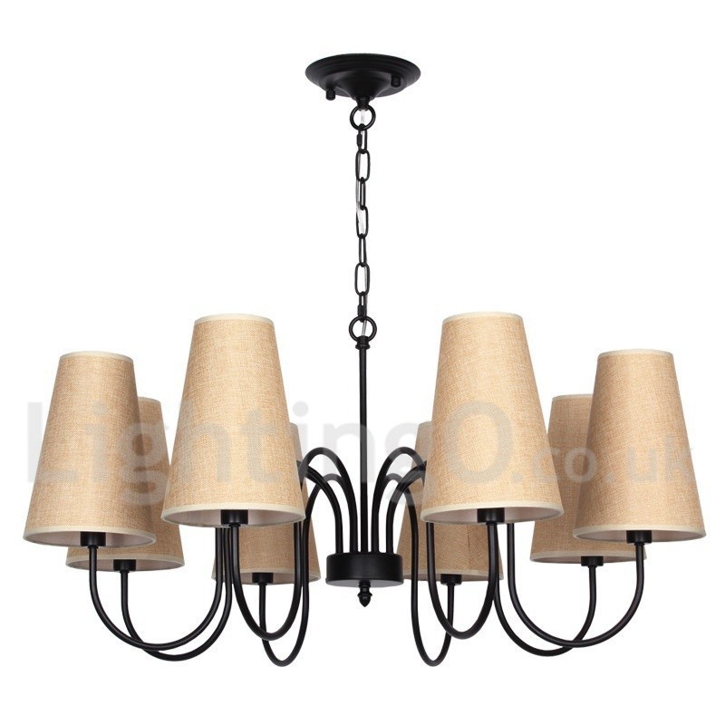 Lámpara de araña estilo vela contemporáneo retro de 8 luces