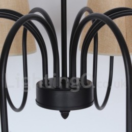 Lámpara de araña estilo vela contemporáneo retro de 8 luces