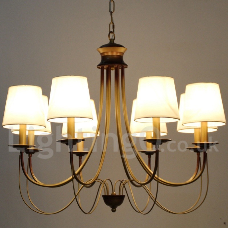 Lámpara de araña de estilo rústico mediterráneo, moderna y contemporánea, de 8 luces.