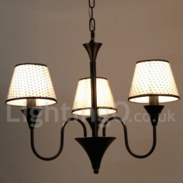 Lámpara de araña de 3 luces, estilo rústico, moderno, contemporáneo, retro, color negro