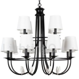 Lámpara de araña de 12 luces estilo mediterráneo, estilo rústico contemporáneo, estilo vela, color negro retro