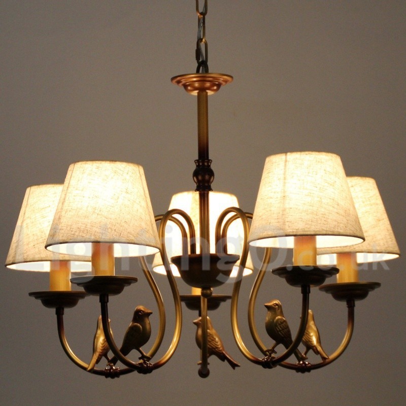 Lámpara de araña de 5 luces, estilo rústico retro contemporáneo y moderno