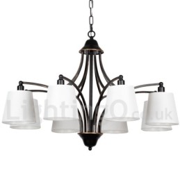 Lámpara de araña rústica retro contemporánea de 8 luces