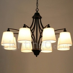Lámpara de araña rústica retro contemporánea de 8 luces