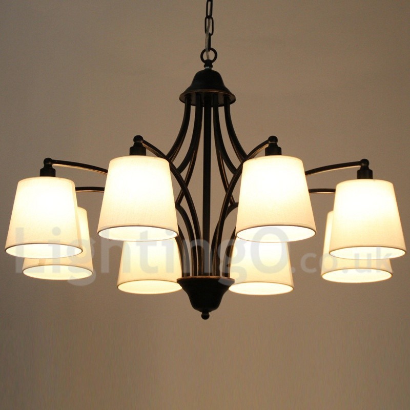 Lámpara de araña rústica retro contemporánea de 8 luces