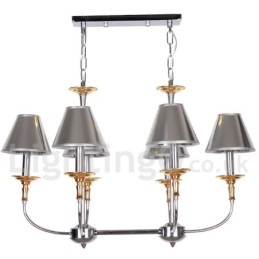 Lámpara de araña moderna contemporánea de 6 luces estilo vela cromada