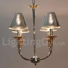 Lámpara de araña moderna contemporánea de 4 luces estilo vela cromada