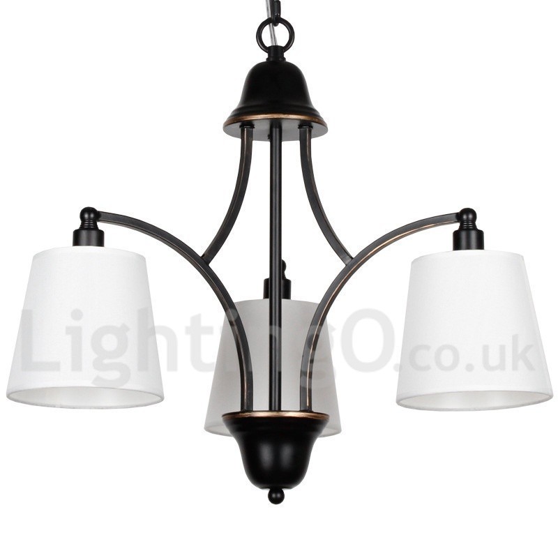Lámpara de araña de 3 luces estilo rústico retro contemporáneo con forma de vela