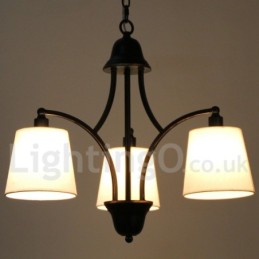Lámpara de araña de 3 luces estilo rústico retro contemporáneo con forma de vela