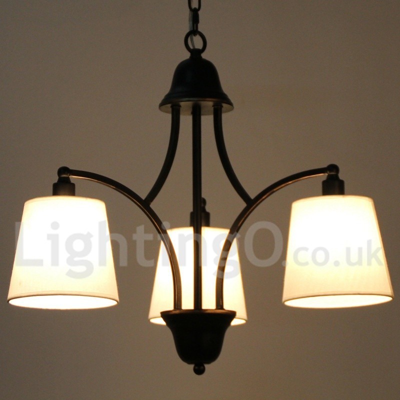 Lámpara de araña de 3 luces estilo rústico retro contemporáneo con forma de vela