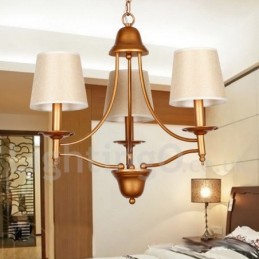 Lámpara de araña rústica de 3 luces estilo retro mediterráneo con forma de vela