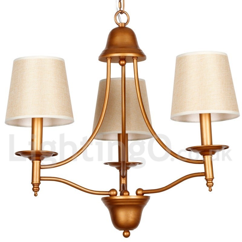 Lámpara de araña rústica de 3 luces estilo retro mediterráneo con forma de vela