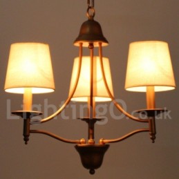 Lámpara de araña rústica de 3 luces estilo retro mediterráneo con forma de vela