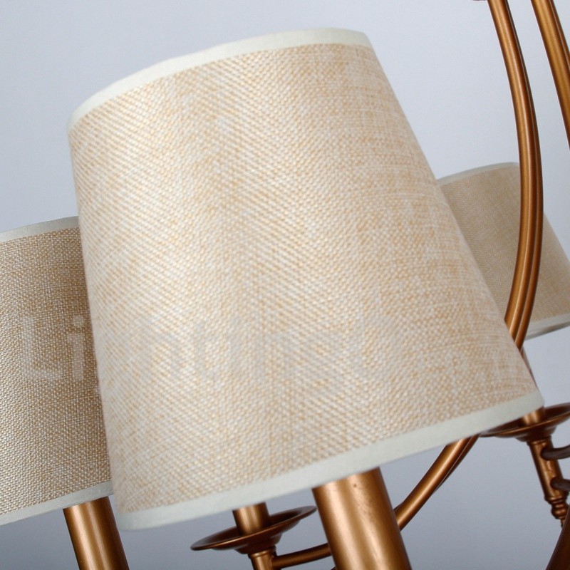 Lámpara de araña rústica de 3 luces estilo retro mediterráneo con forma de vela