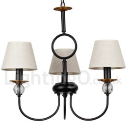 Lámpara de araña de 3 luces, estilo rústico, retro, estilo mediterráneo, contemporánea, estilo vela, color negro