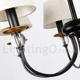 Lámpara de araña de 3 luces, estilo rústico, retro, estilo mediterráneo, contemporánea, estilo vela, color negro