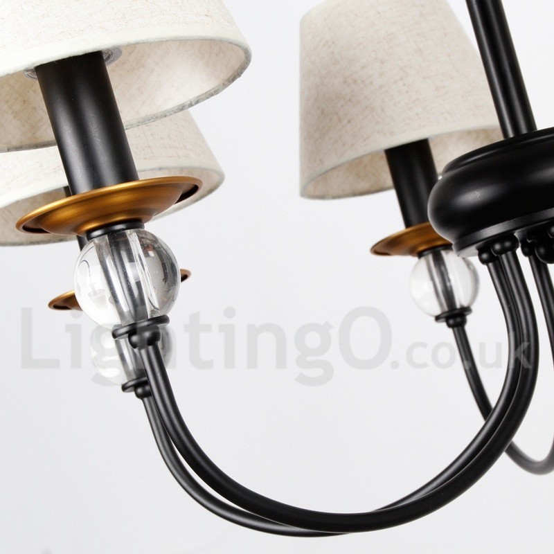 Lámpara de araña de 3 luces, estilo rústico, retro, estilo mediterráneo, contemporánea, estilo vela, color negro