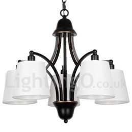 Lámpara de araña rústica retro contemporánea de 5 luces