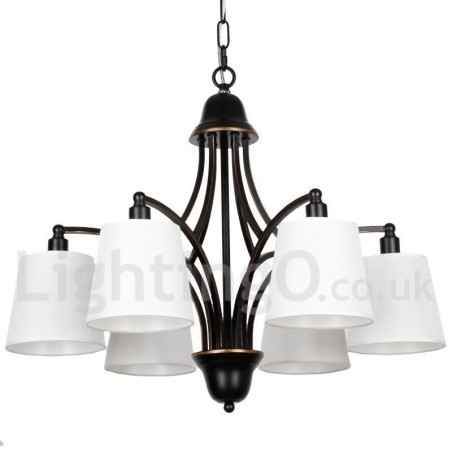 Lámpara de araña rústica retro contemporánea de 6 luces Lámpara de araña rústica retro contemporánea de 6 luces