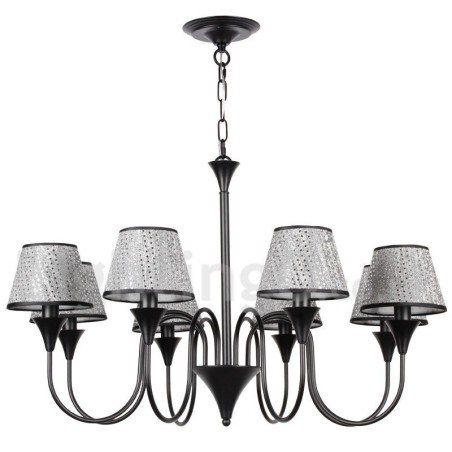 Lámpara de araña de 8 luces, estilo rústico, moderno, contemporáneo, retro, color negro Lámpara de araña de 8 luces, estilo rústico, moderno, contemporáneo, retro, color negro