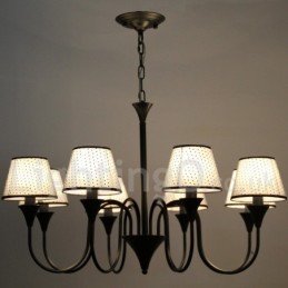 Lámpara de araña de 8 luces, estilo rústico, moderno, contemporáneo, retro, color negro