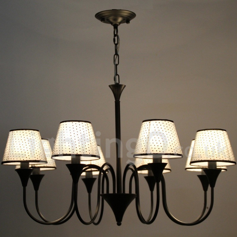 Lámpara de araña de 8 luces, estilo rústico, moderno, contemporáneo, retro, color negro
