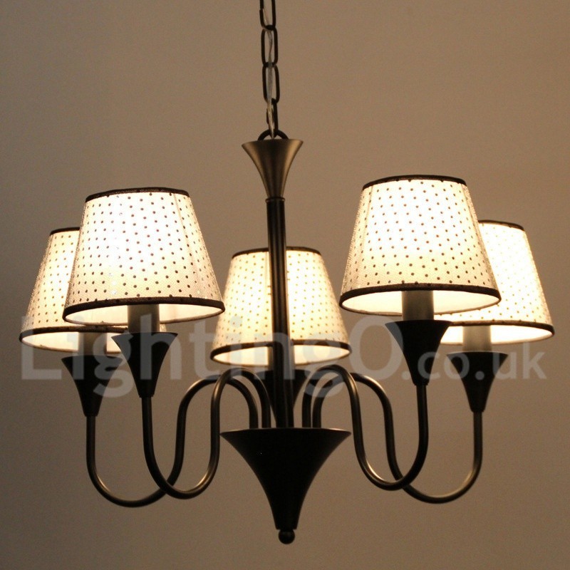 Lámpara de araña de 5 luces, estilo rústico, moderno, contemporáneo, retro, color negro