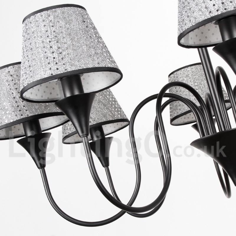 Lámpara de araña de 5 luces, estilo rústico, moderno, contemporáneo, retro, color negro