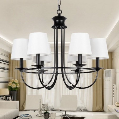 Lámpara de araña de 6 luces estilo mediterráneo, estilo rústico contemporáneo, estilo vela, color negro retro Lámpara de araña de 6 luces estilo mediterráneo, estilo rústico contemporáneo, estilo vela, color negro retro